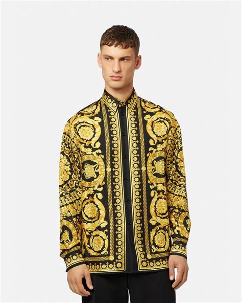 versace barocco shirt replica|versace silk shirt price.